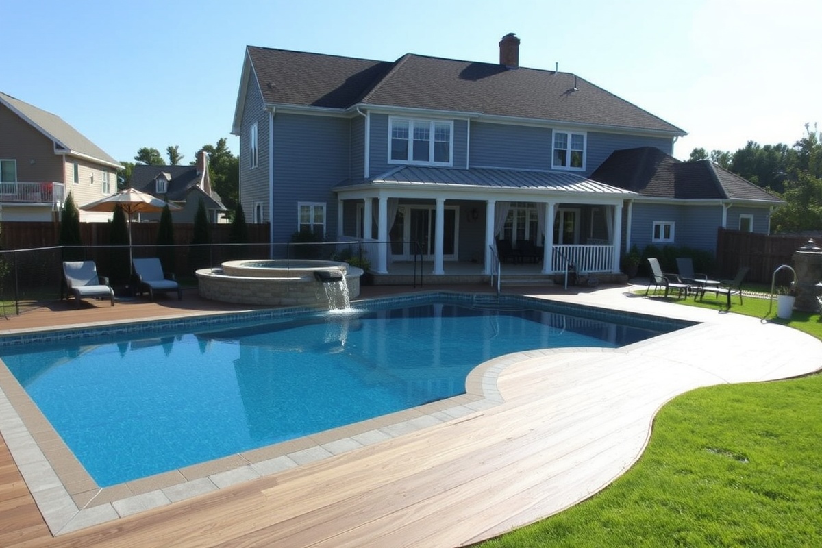composite decking around pool