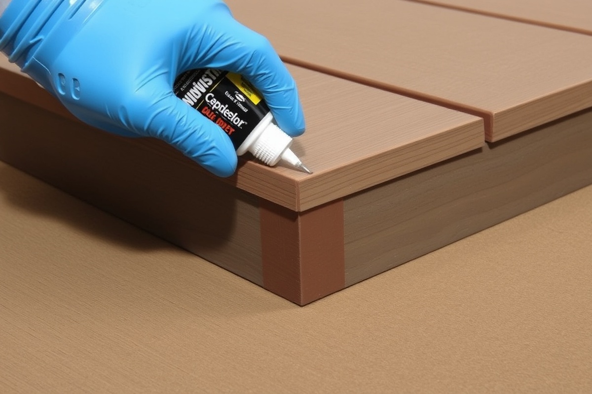 composite decking corner trim glue
