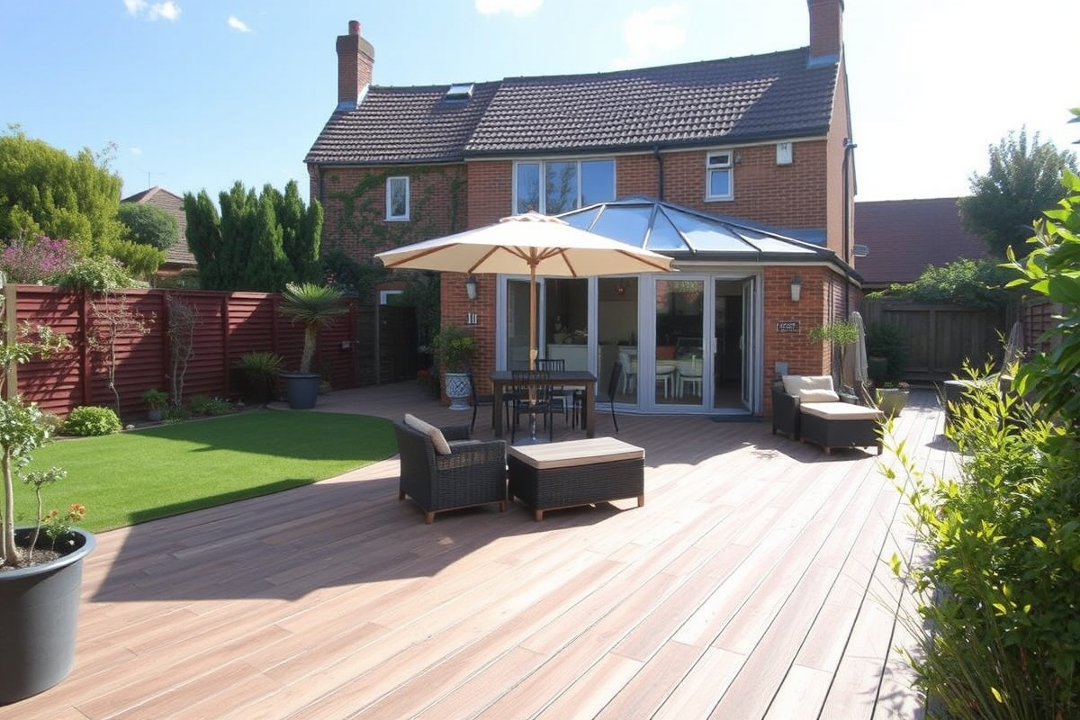 composite decking in garden