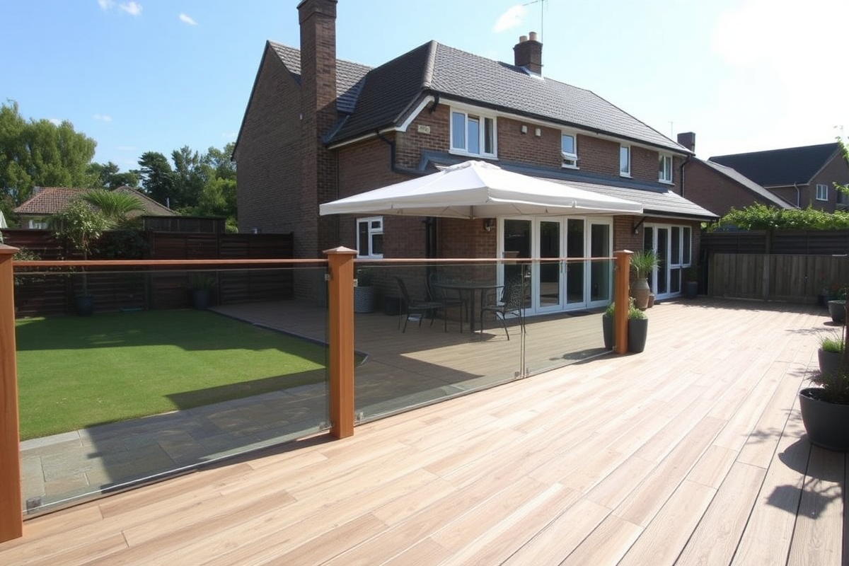 composite decking oak colour