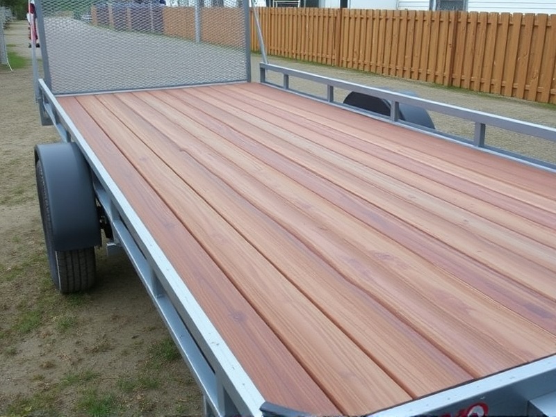 composite decking on a flat bed trailer