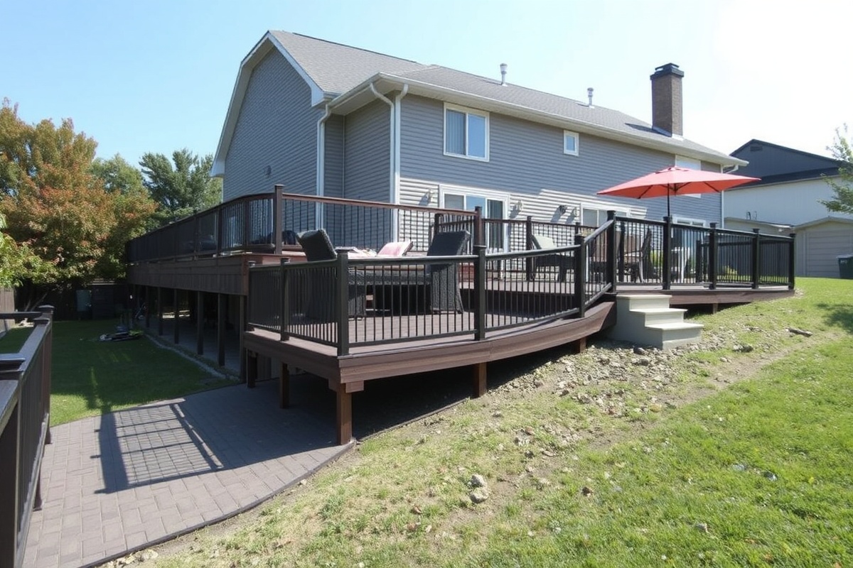 composite decking on a slope