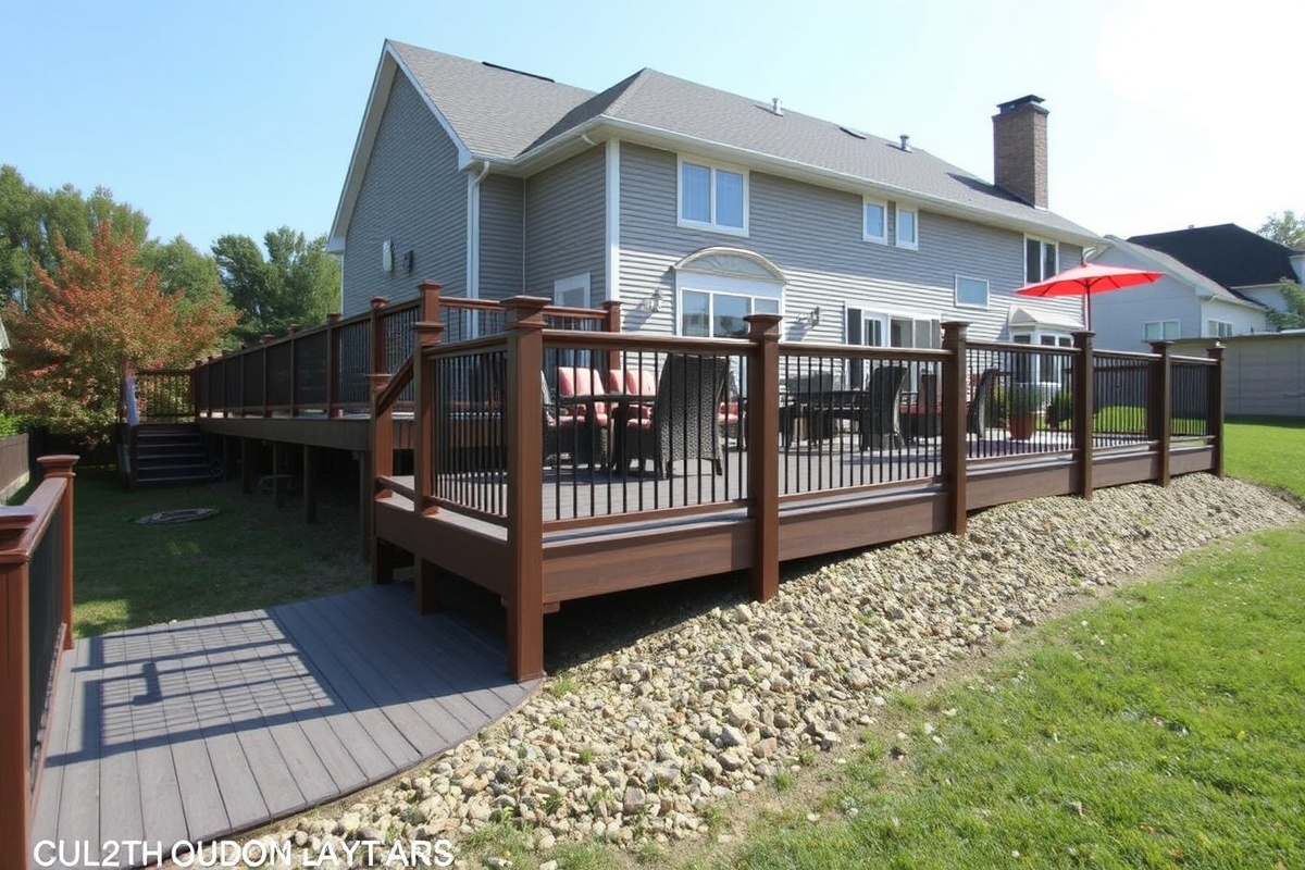 composite decking on slope