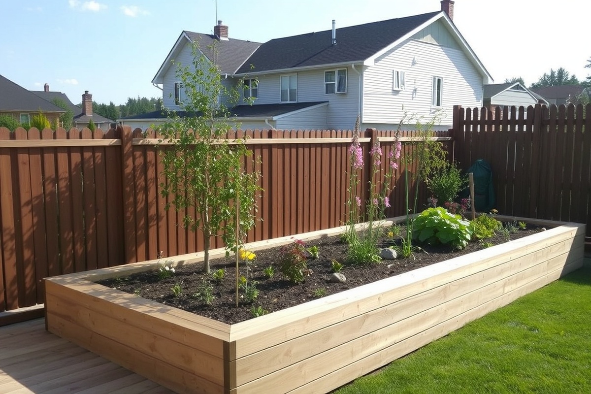 composite decking raised garden bed