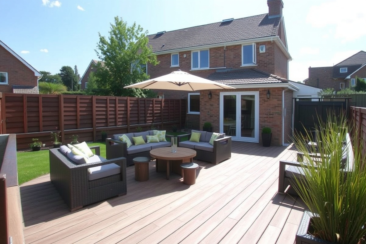 composite decking seating area
