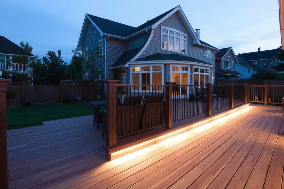 composite decking with lights
