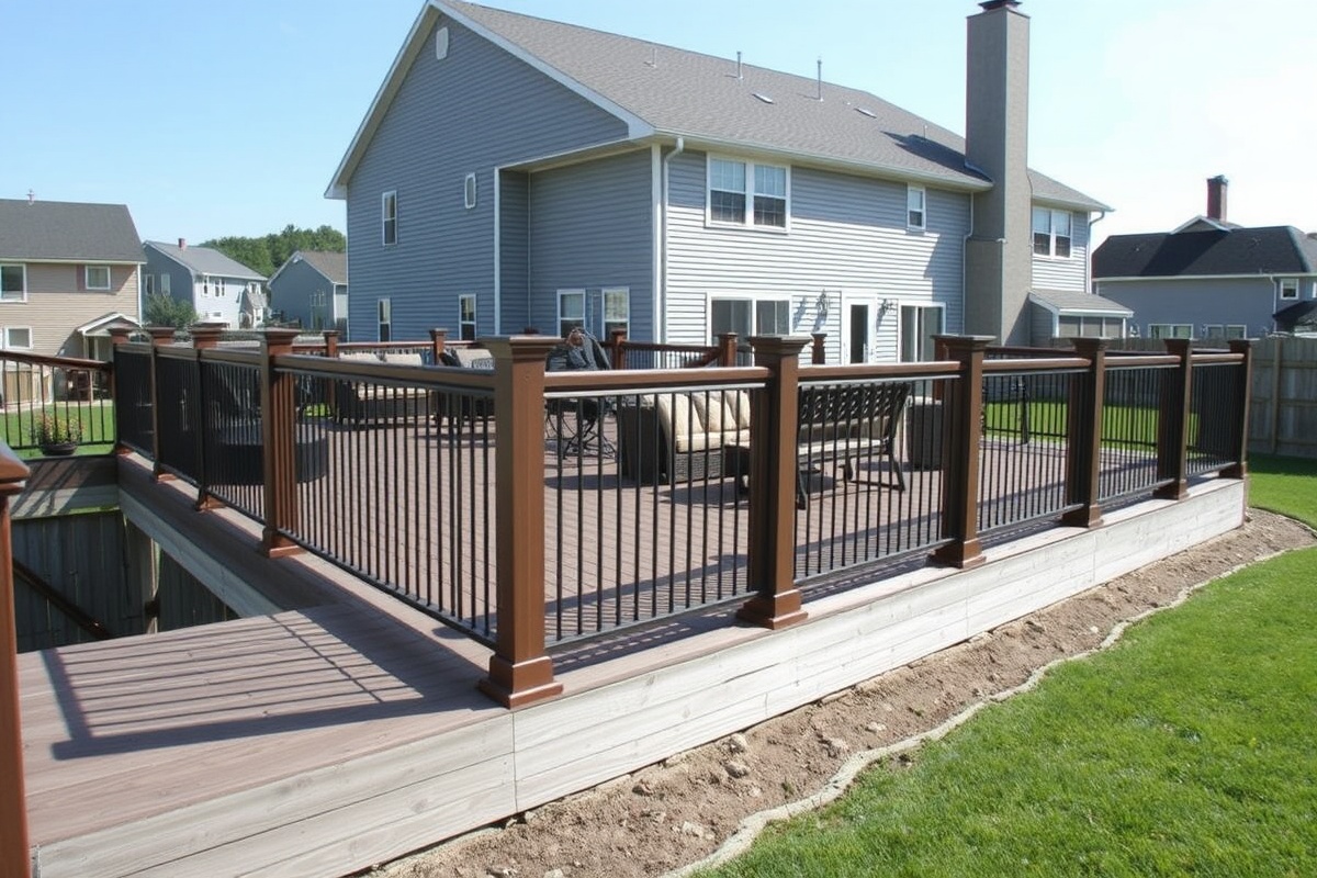 composite decking with railing