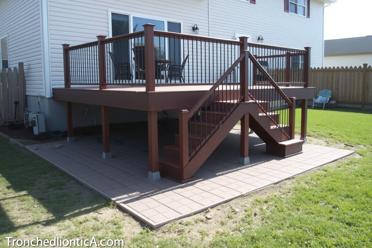 covering concrete steps with composite decking
