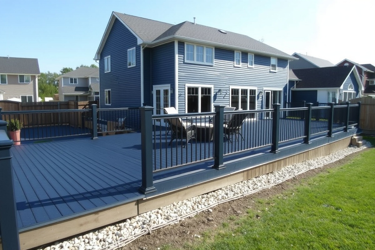 dark blue composite decking
