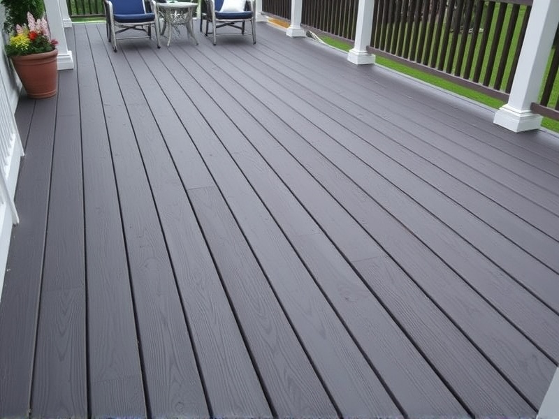 dark composite decking trimmed in light color