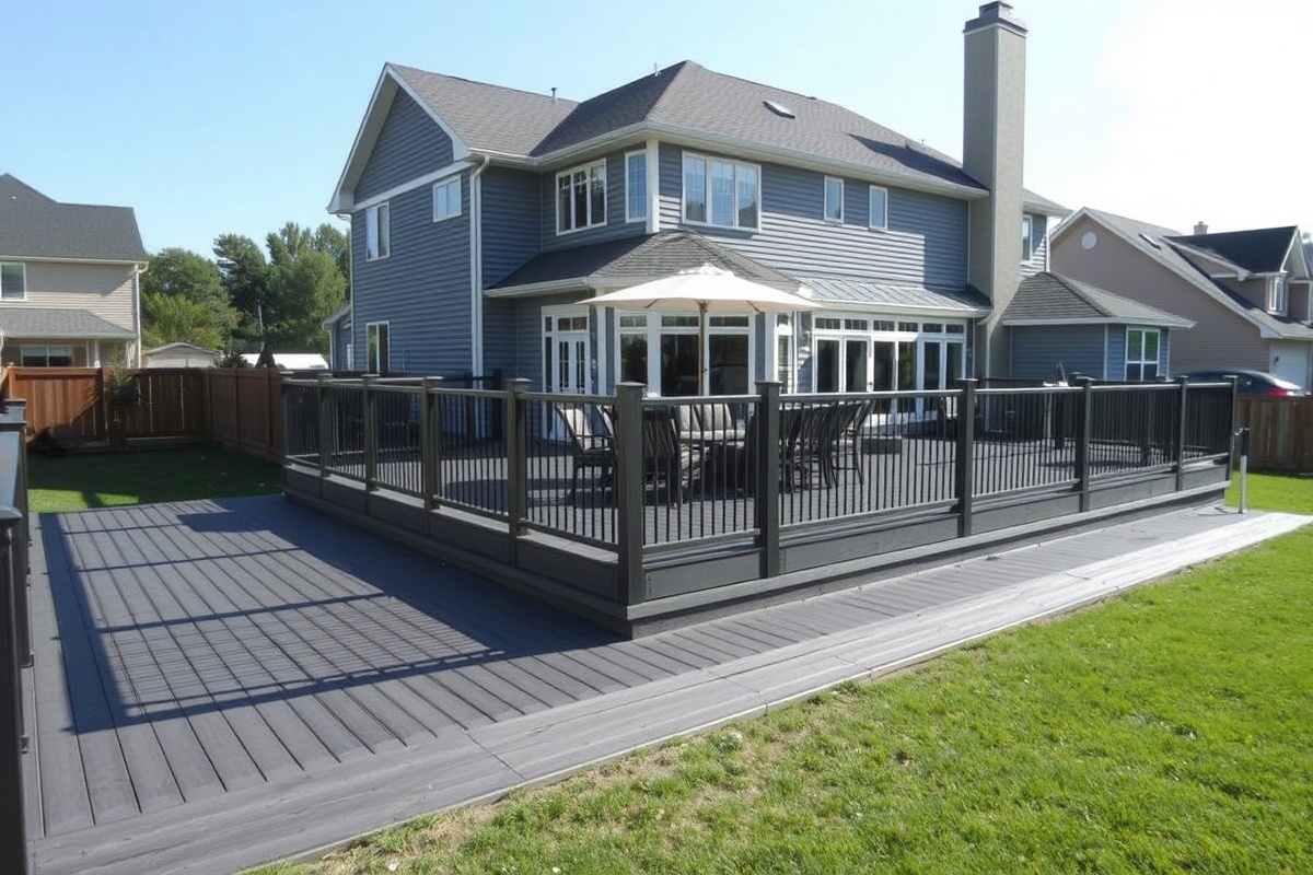 dark gray composite decking
