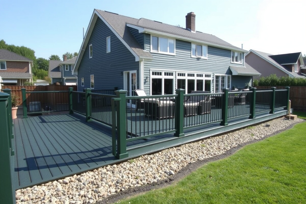 dark green composite decking
