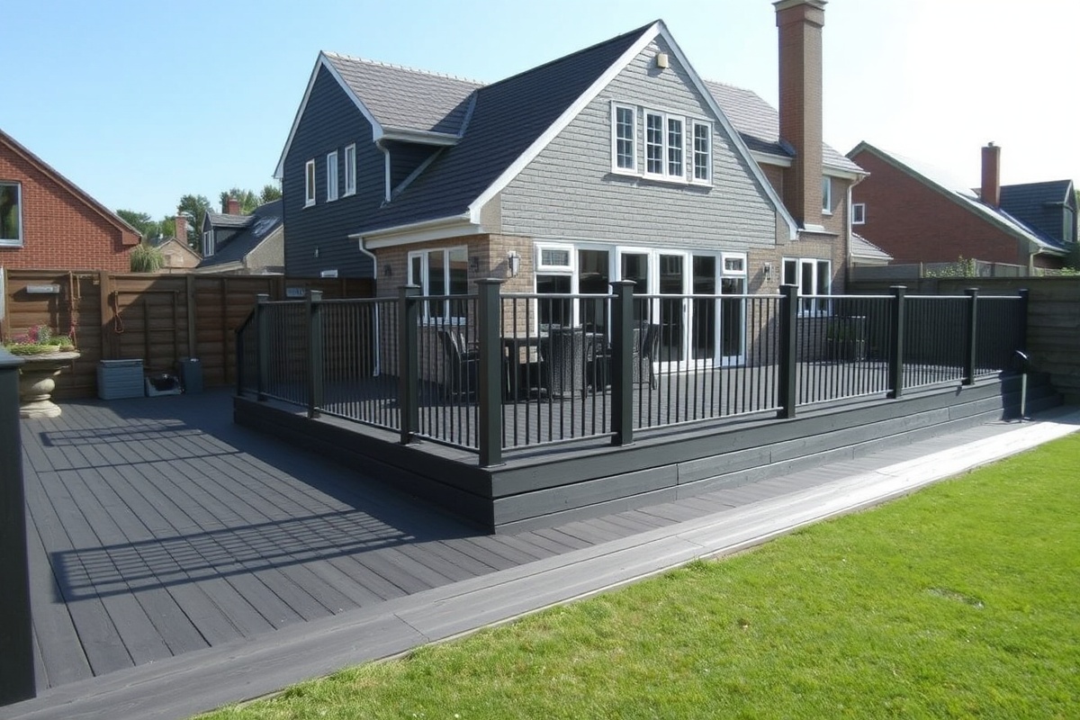 dark grey composite decking