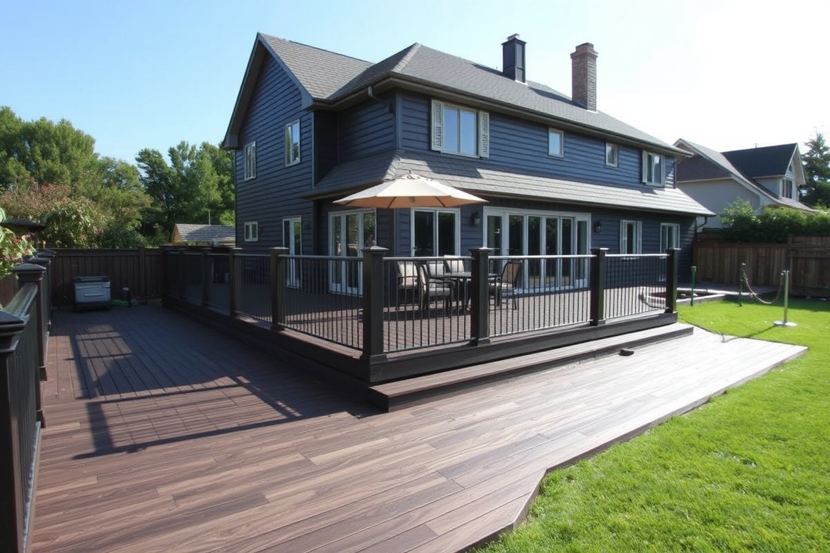 dark wood composite decking
