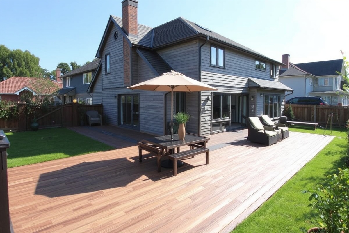 wpc decking in residential area