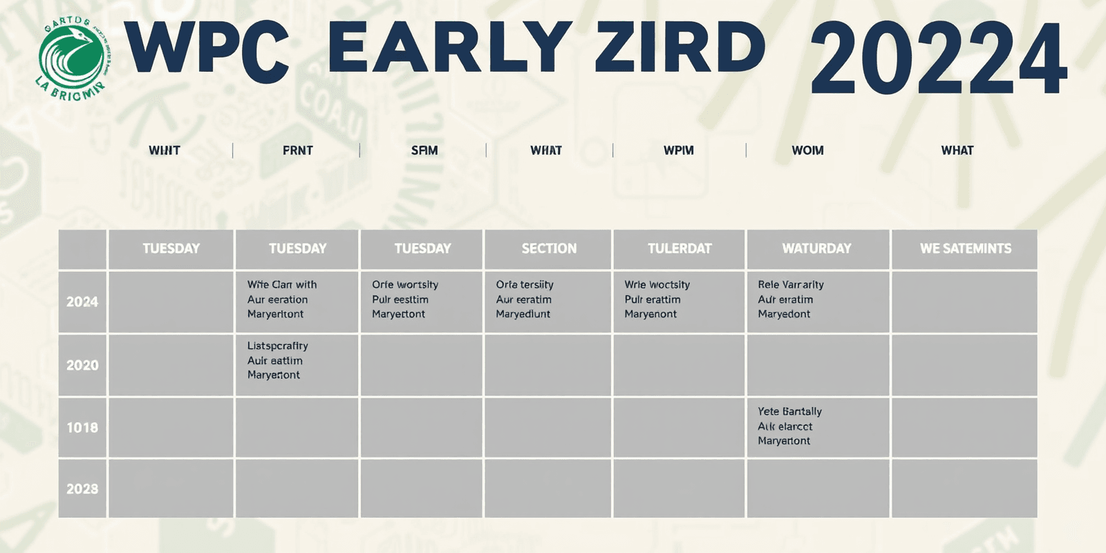 wpc early bird 2024 schedule